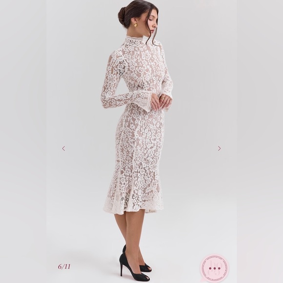 House of CB Sophia Lace Long Sleeve Dress NWT - Picture 4 of 7